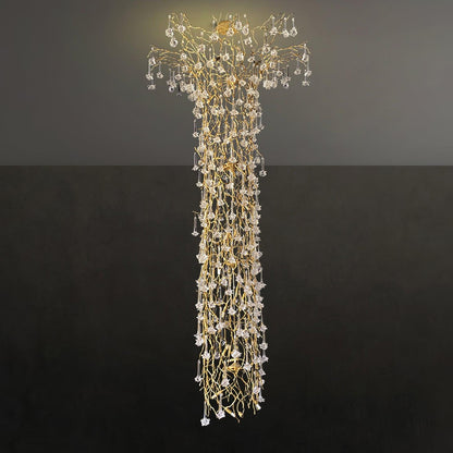 Tree Branch Staircase Chandelier, Rustic Design