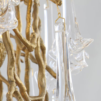 Tree Branch Staircase Chandelier, Rustic Design