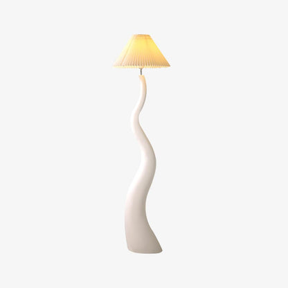 Twisted Pleated Floor Lamp, Soft Ambient Light
