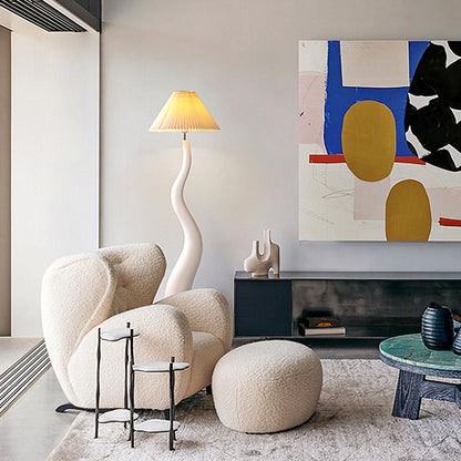 Twisted Pleated Floor Lamp, Soft Ambient Light