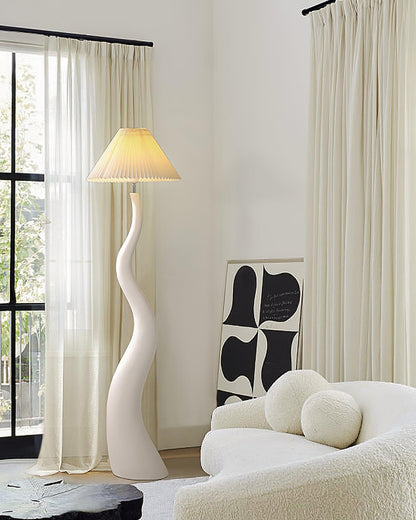 Twisted Pleated Floor Lamp, Soft Ambient Light