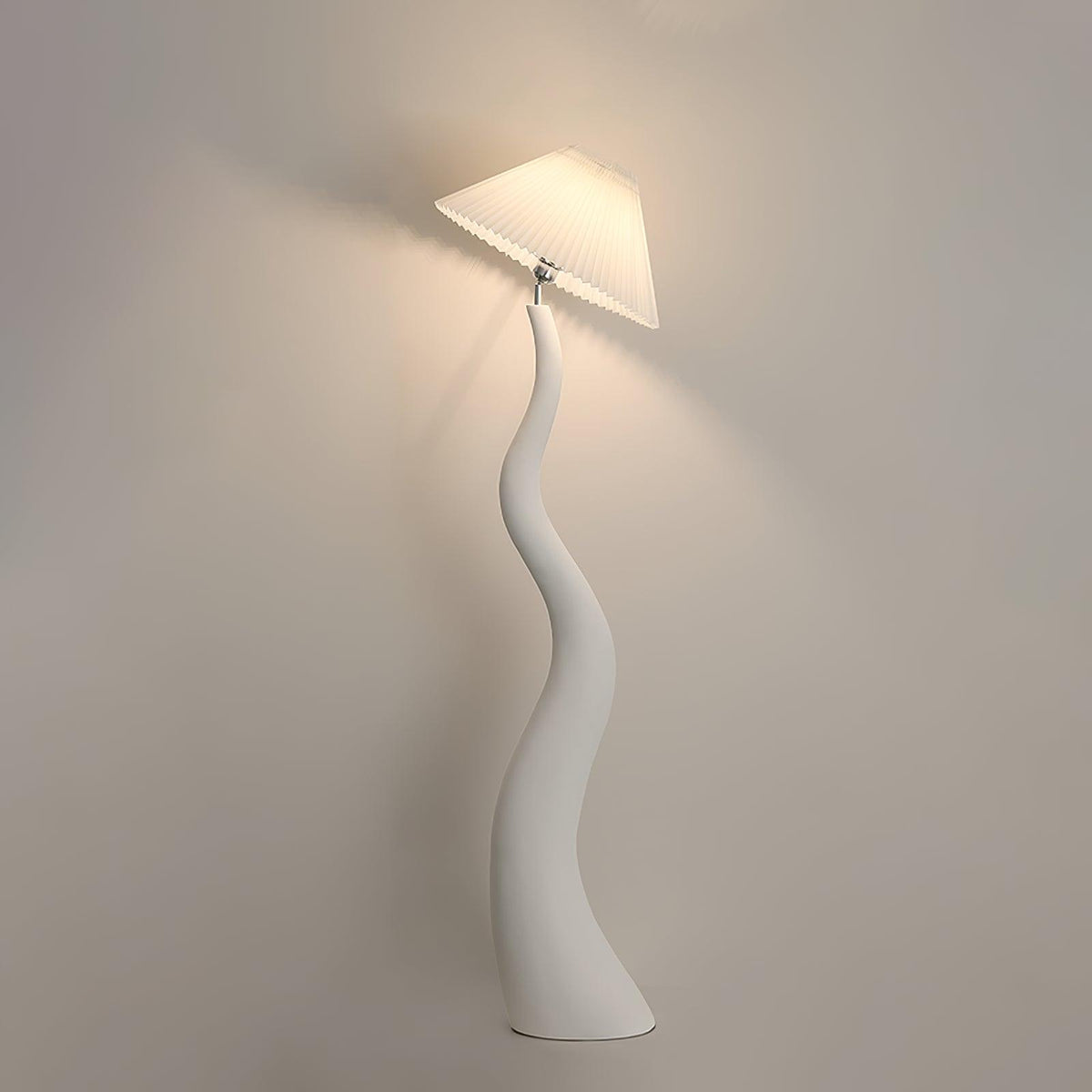 Twisted Pleated Floor Lamp, Soft Ambient Light