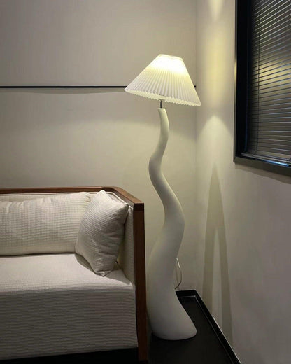Twisted Pleated Floor Lamp, Soft Ambient Light