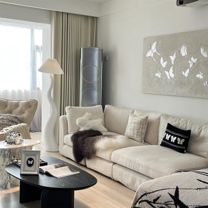 Twisted Pleated Floor Lamp, Soft Ambient Light