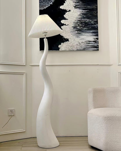 Twisted Pleated Floor Lamp, Soft Ambient Light