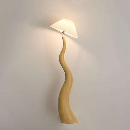 Twisted Pleated Floor Lamp, Soft Ambient Light
