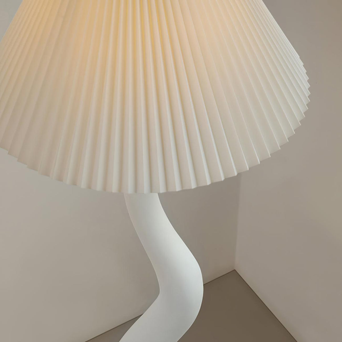 Twisted Pleated Floor Lamp, Soft Ambient Light