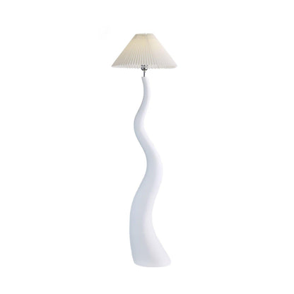 Twisted Pleated Floor Lamp, Soft Ambient Light
