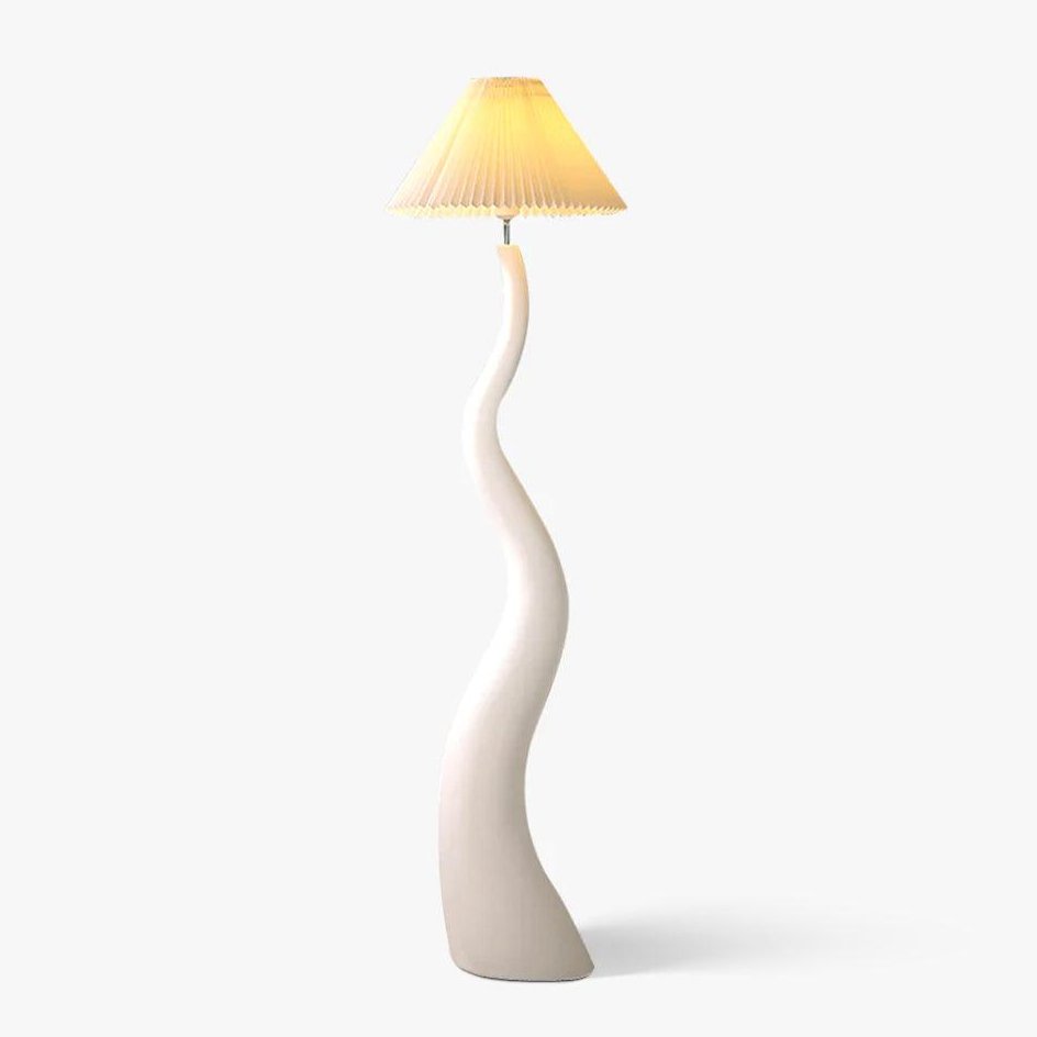 Twisted Pleated Floor Lamp, Soft Ambient Light — detail view