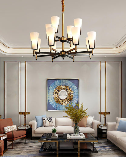 Crystal Accent Chandelier with Adjustable Height