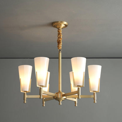 Crystal Accent Chandelier with Adjustable Height — front view