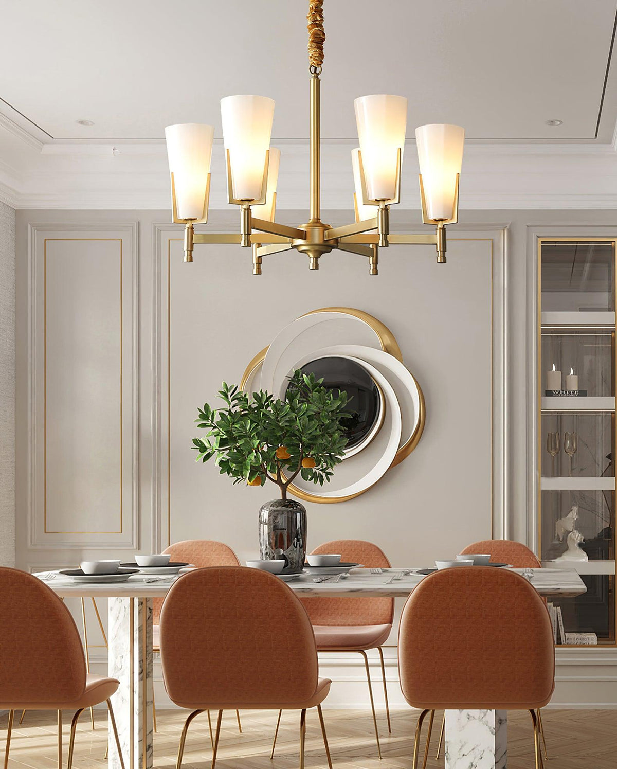 Crystal Accent Chandelier with Adjustable Height