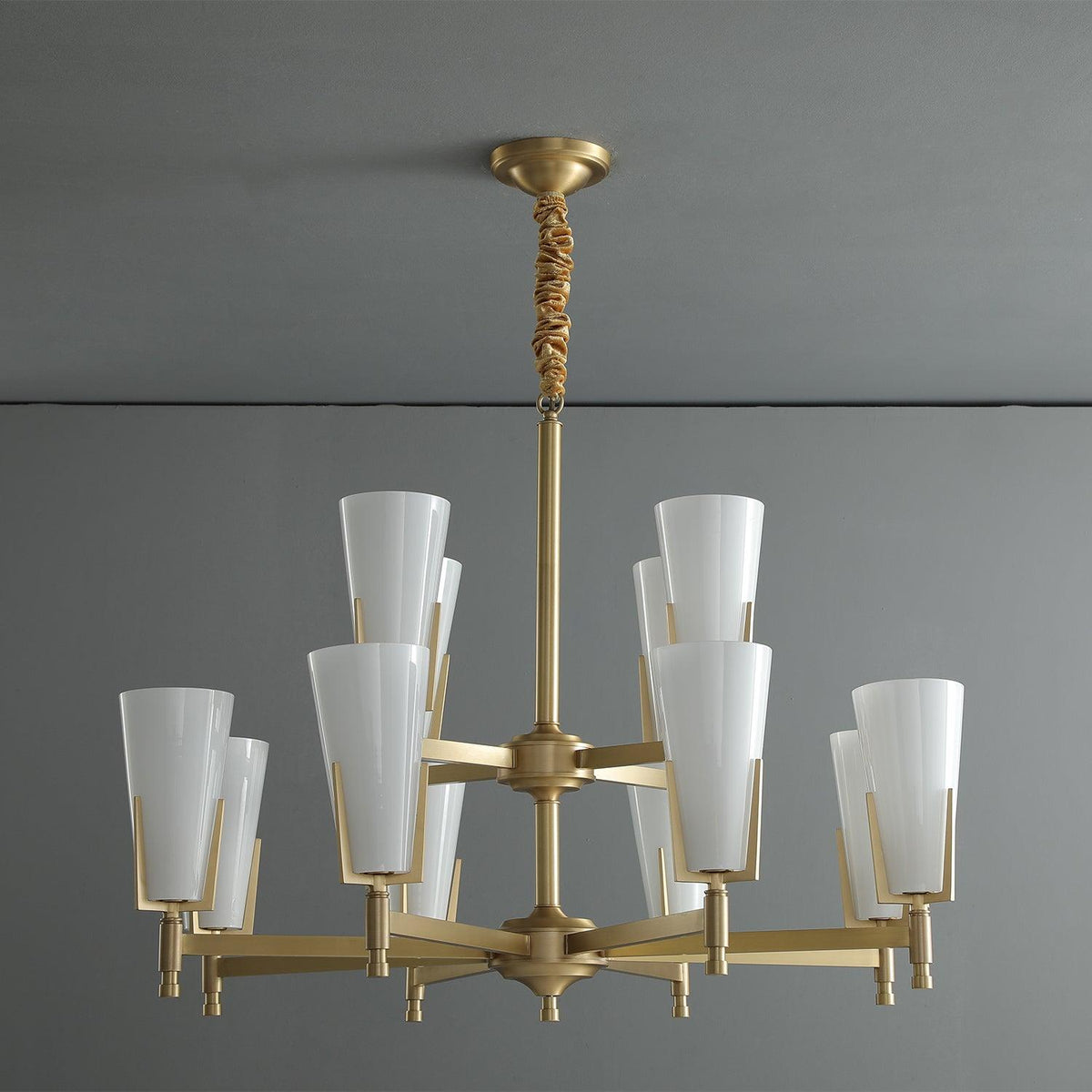 Crystal Accent Chandelier with Adjustable Height