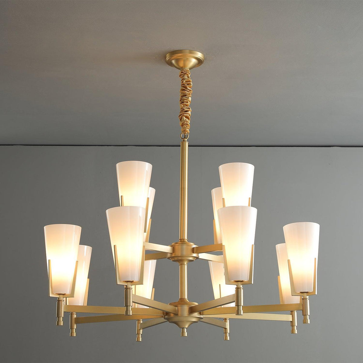 Crystal Accent Chandelier with Adjustable Height — lifestyle view