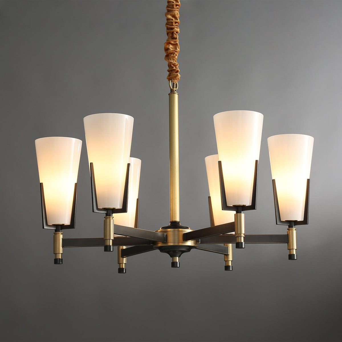 Crystal Accent Chandelier with Adjustable Height — side view