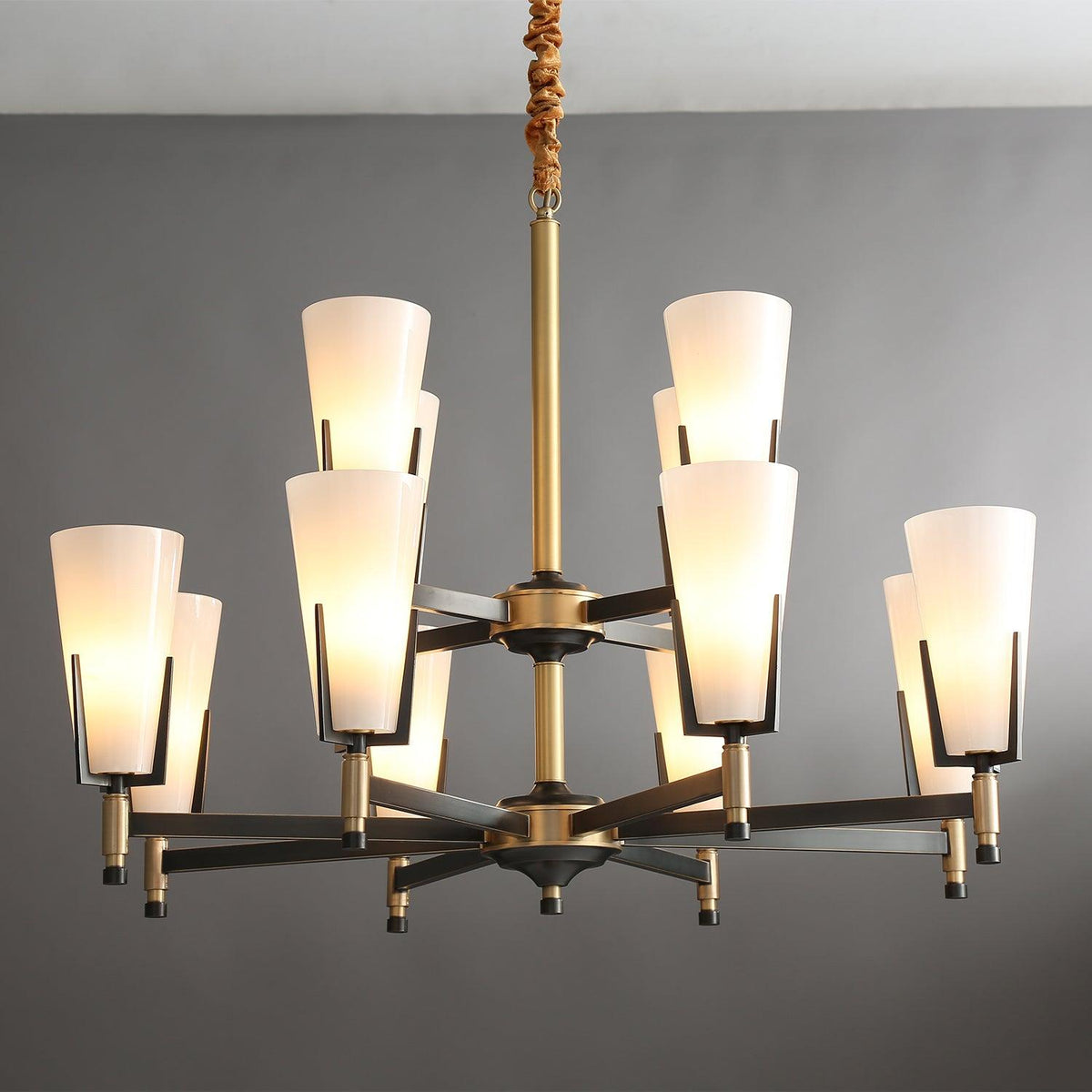 Crystal Accent Chandelier with Adjustable Height — front view