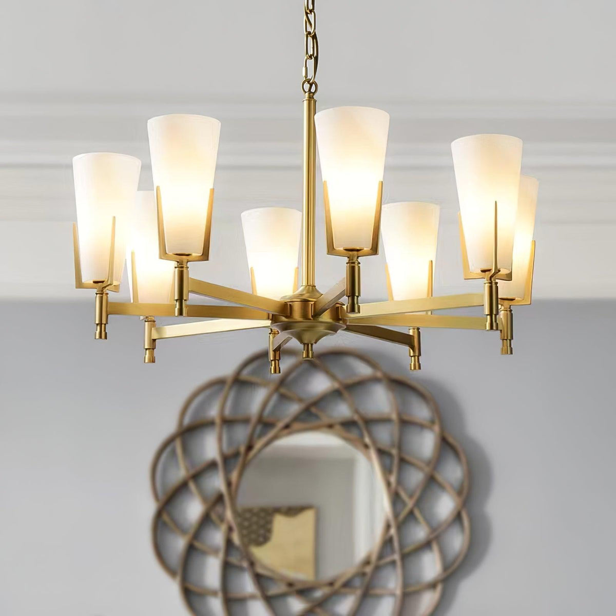 Crystal Accent Chandelier with Adjustable Height