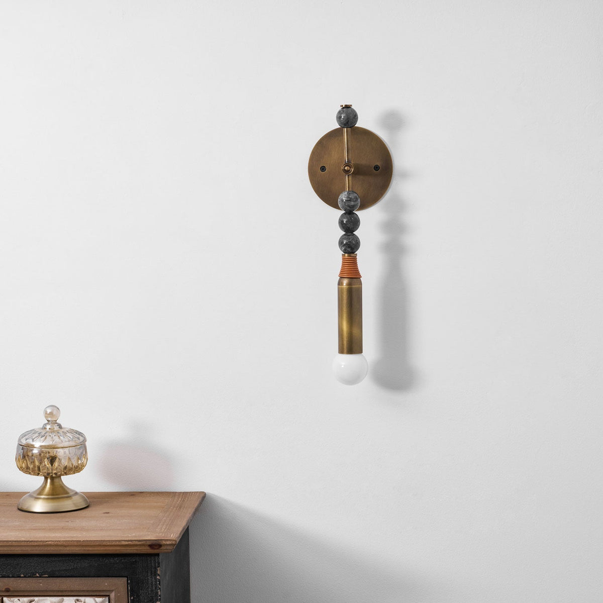 Marble Accent Wall Lamp with Adjustable Brightness