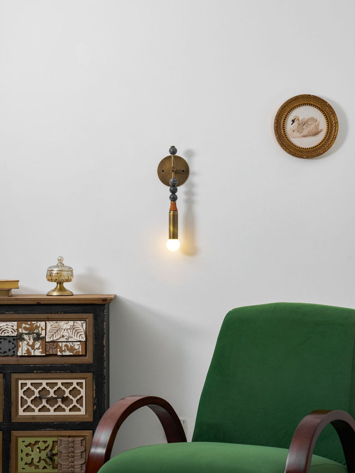 Marble Accent Wall Lamp with Adjustable Brightness