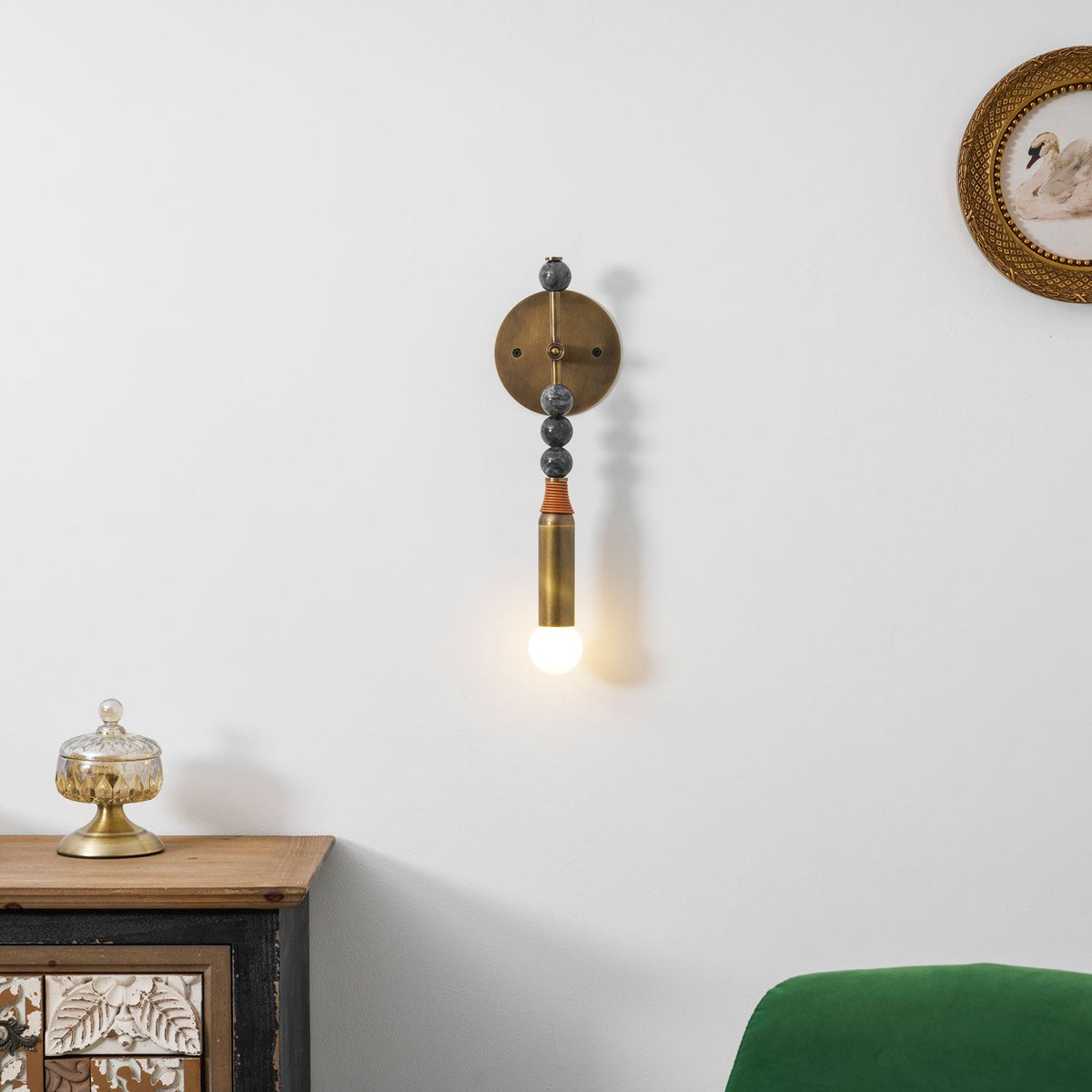 Marble Accent Wall Lamp with Adjustable Brightness