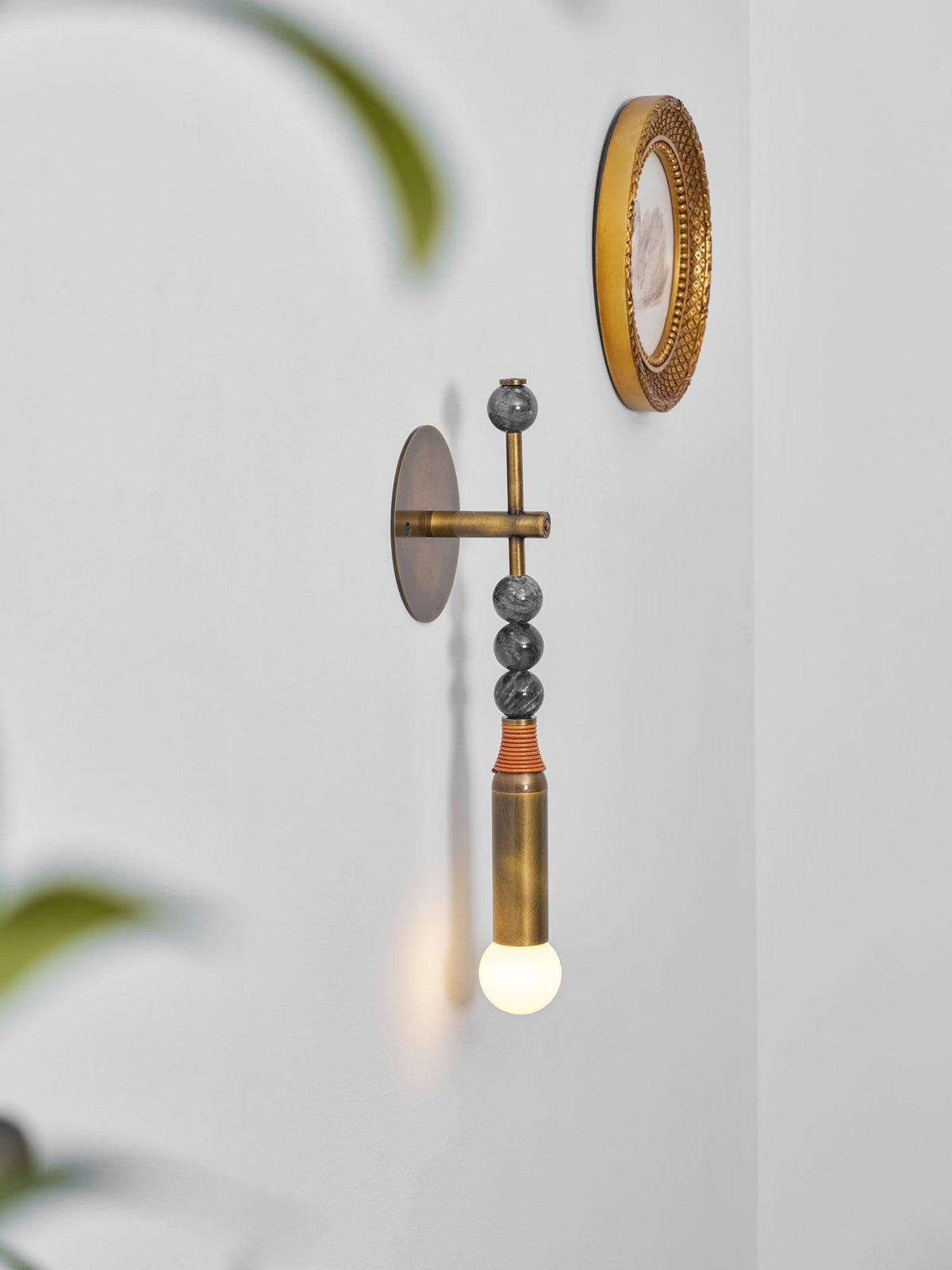 Marble Accent Wall Lamp with Adjustable Brightness