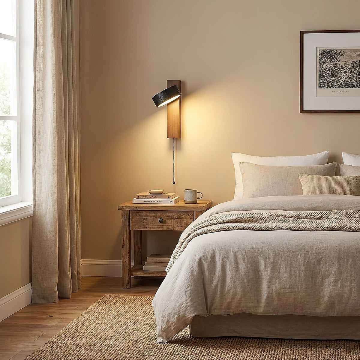 Stone Wall Sconce with Adjustable Brightness