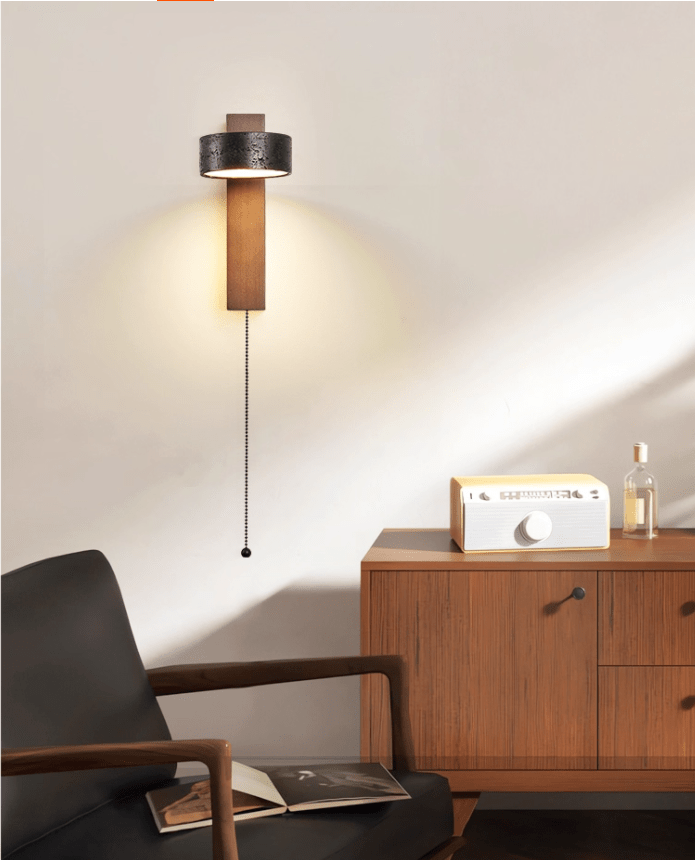Stone Wall Sconce with Adjustable Brightness — front view