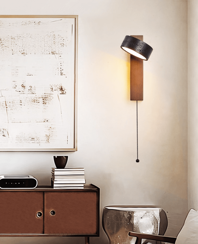 Stone Wall Sconce with Adjustable Brightness — side view