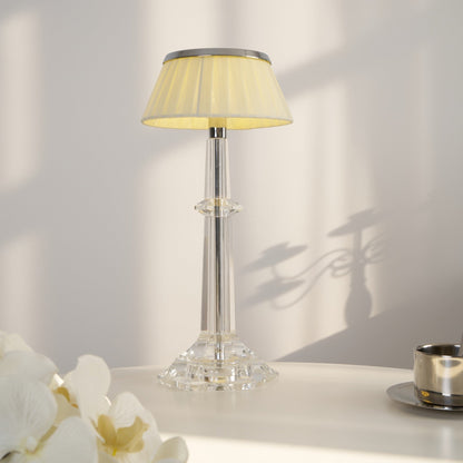 Chrome & Glass Table Lamp with Adjustable Brightness