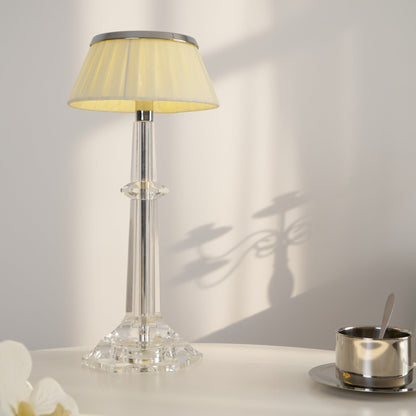 Chrome & Glass Table Lamp with Adjustable Brightness