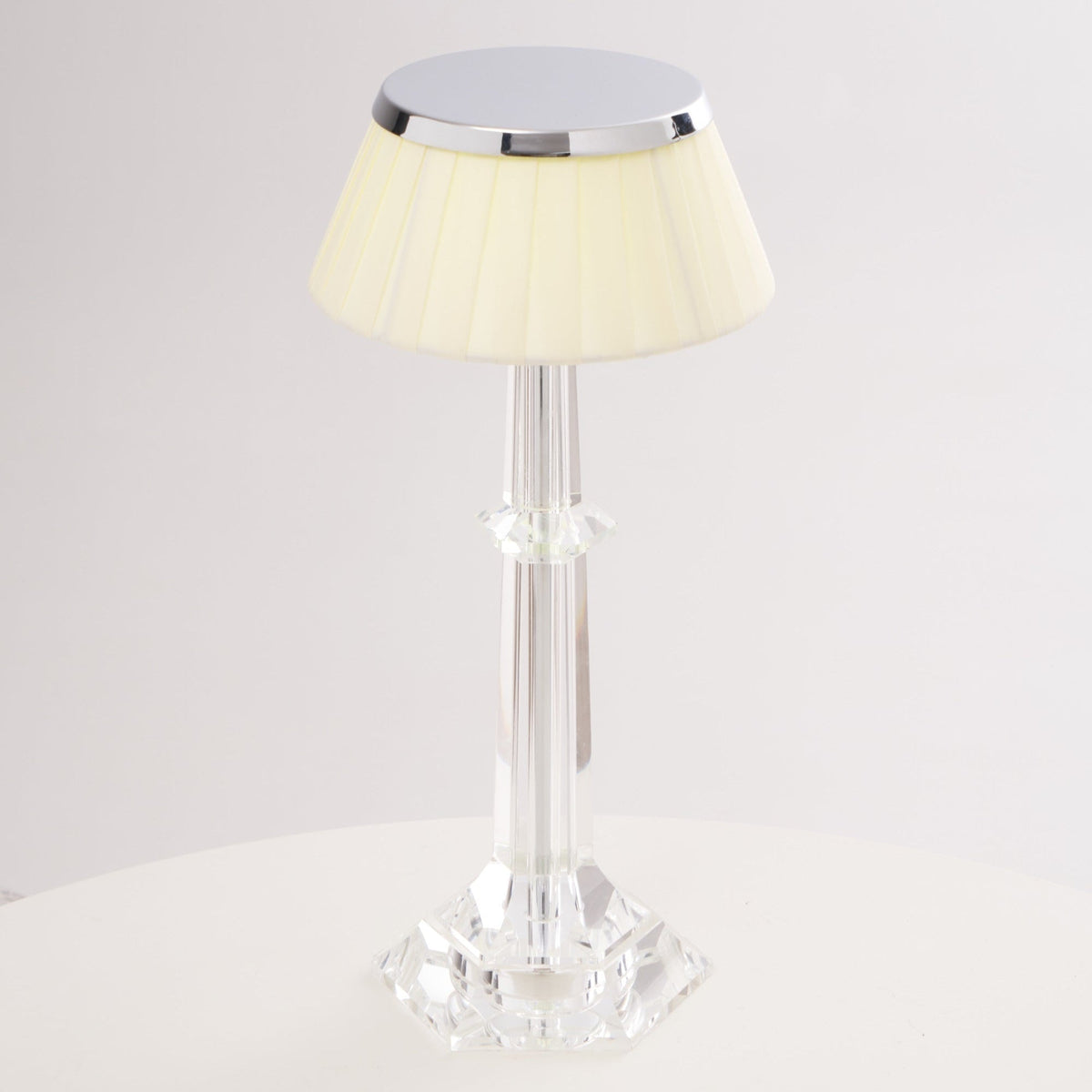 Chrome & Glass Table Lamp with Adjustable Brightness