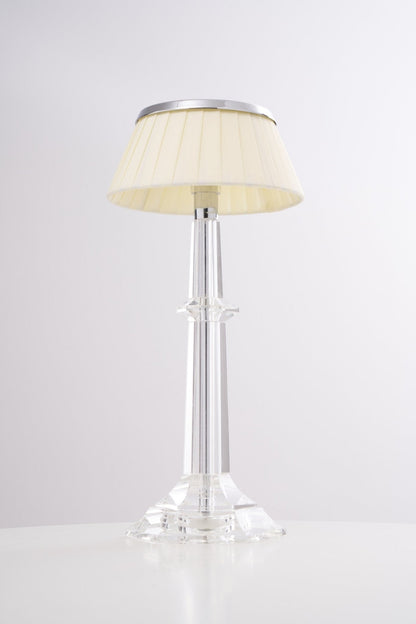 Chrome & Glass Table Lamp with Adjustable Brightness