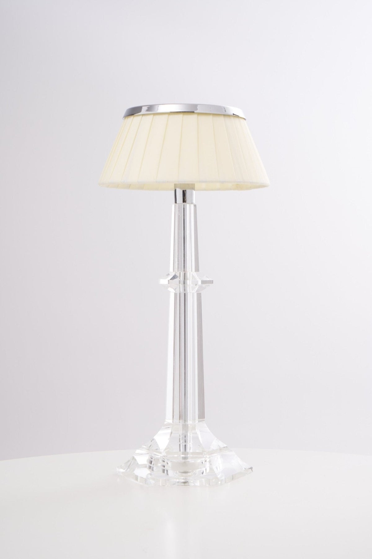 Chrome & Glass Table Lamp with Adjustable Brightness