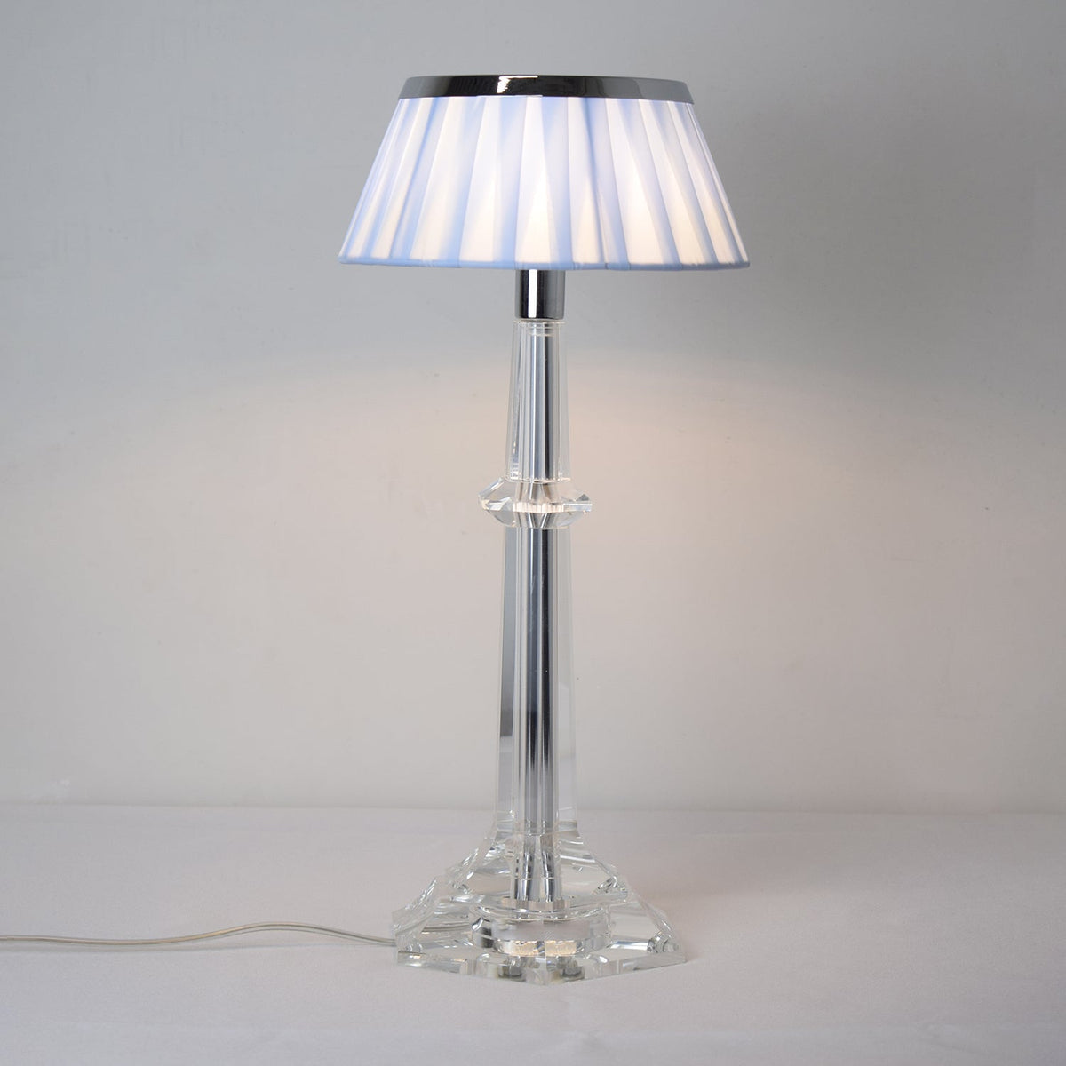 Chrome & Glass Table Lamp with Adjustable Brightness