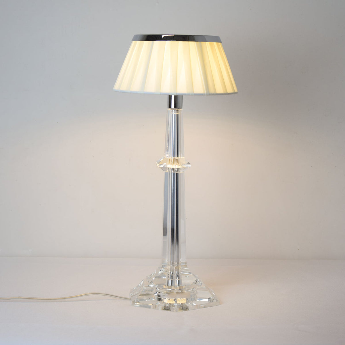 Chrome & Glass Table Lamp with Adjustable Brightness