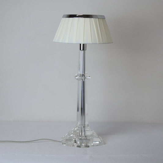 Chrome & Glass Table Lamp with Adjustable Brightness — side view