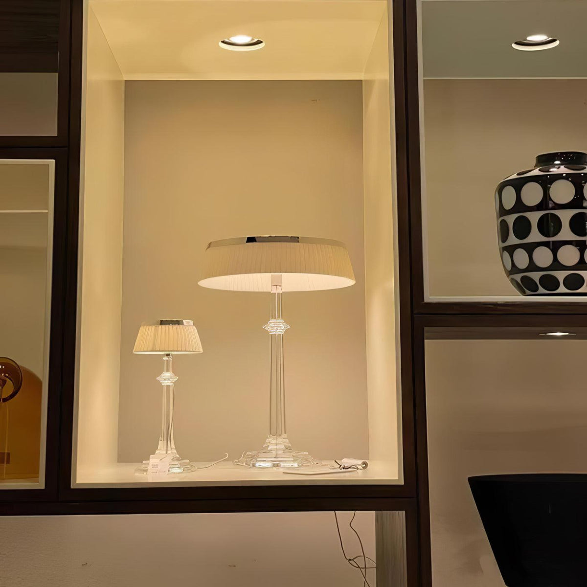 Chrome & Glass Table Lamp with Adjustable Brightness