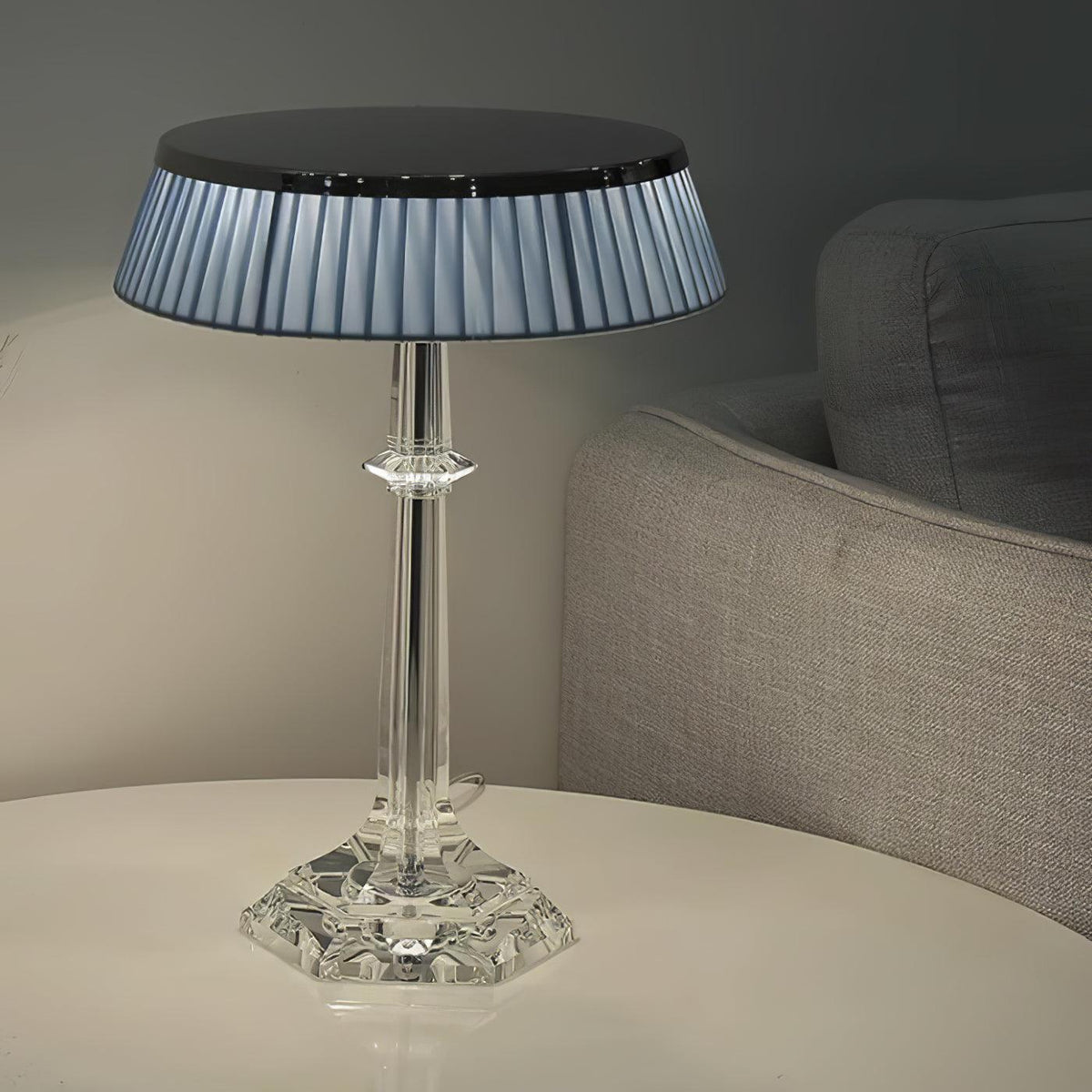 Chrome & Glass Table Lamp with Adjustable Brightness