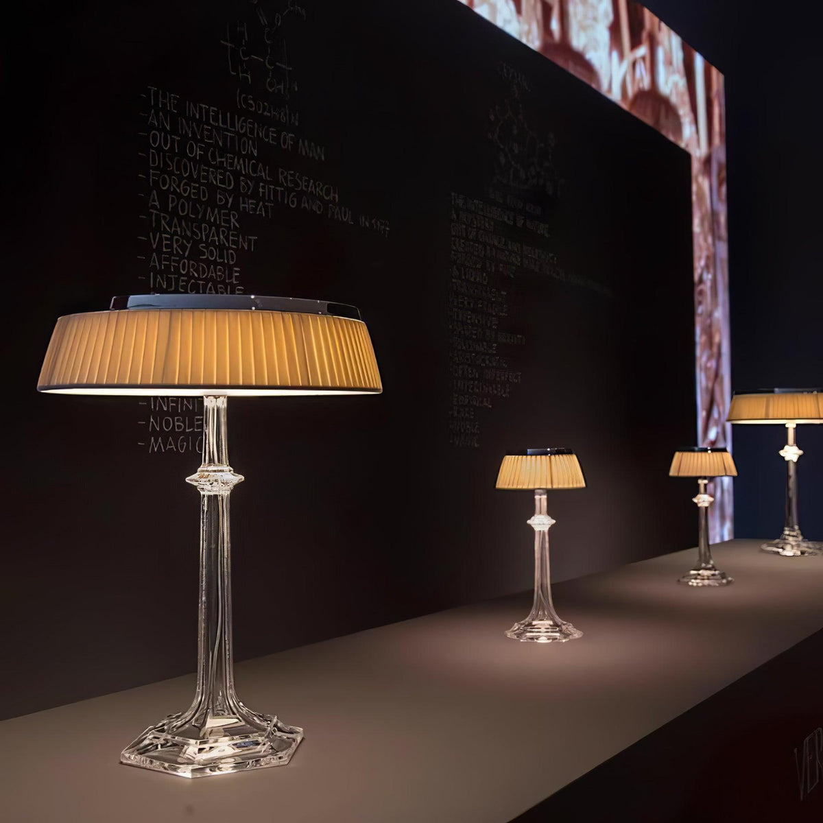 Chrome & Glass Table Lamp with Adjustable Brightness