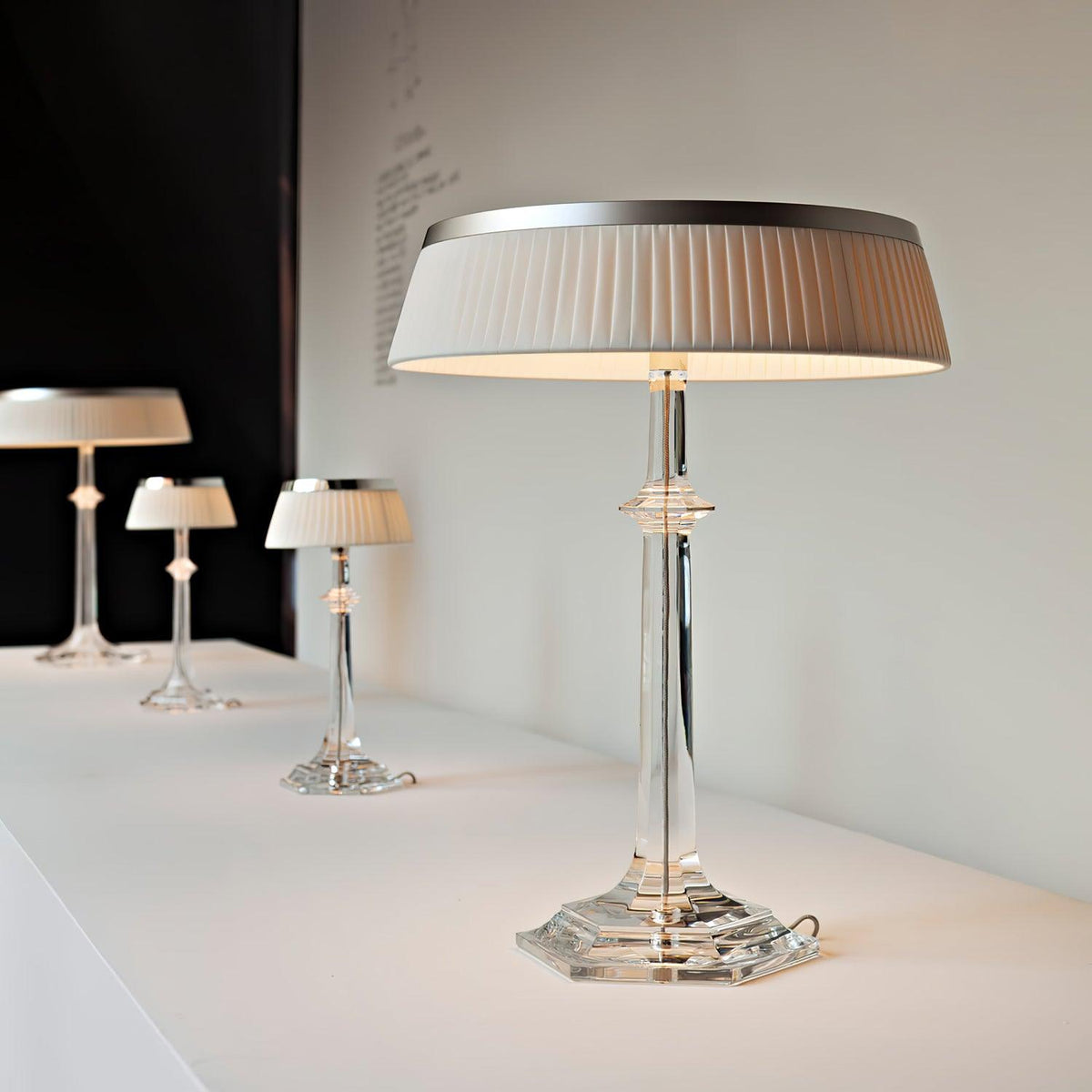 Chrome & Glass Table Lamp with Adjustable Brightness