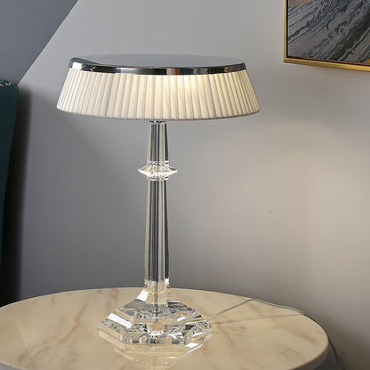 Chrome & Glass Table Lamp with Adjustable Brightness
