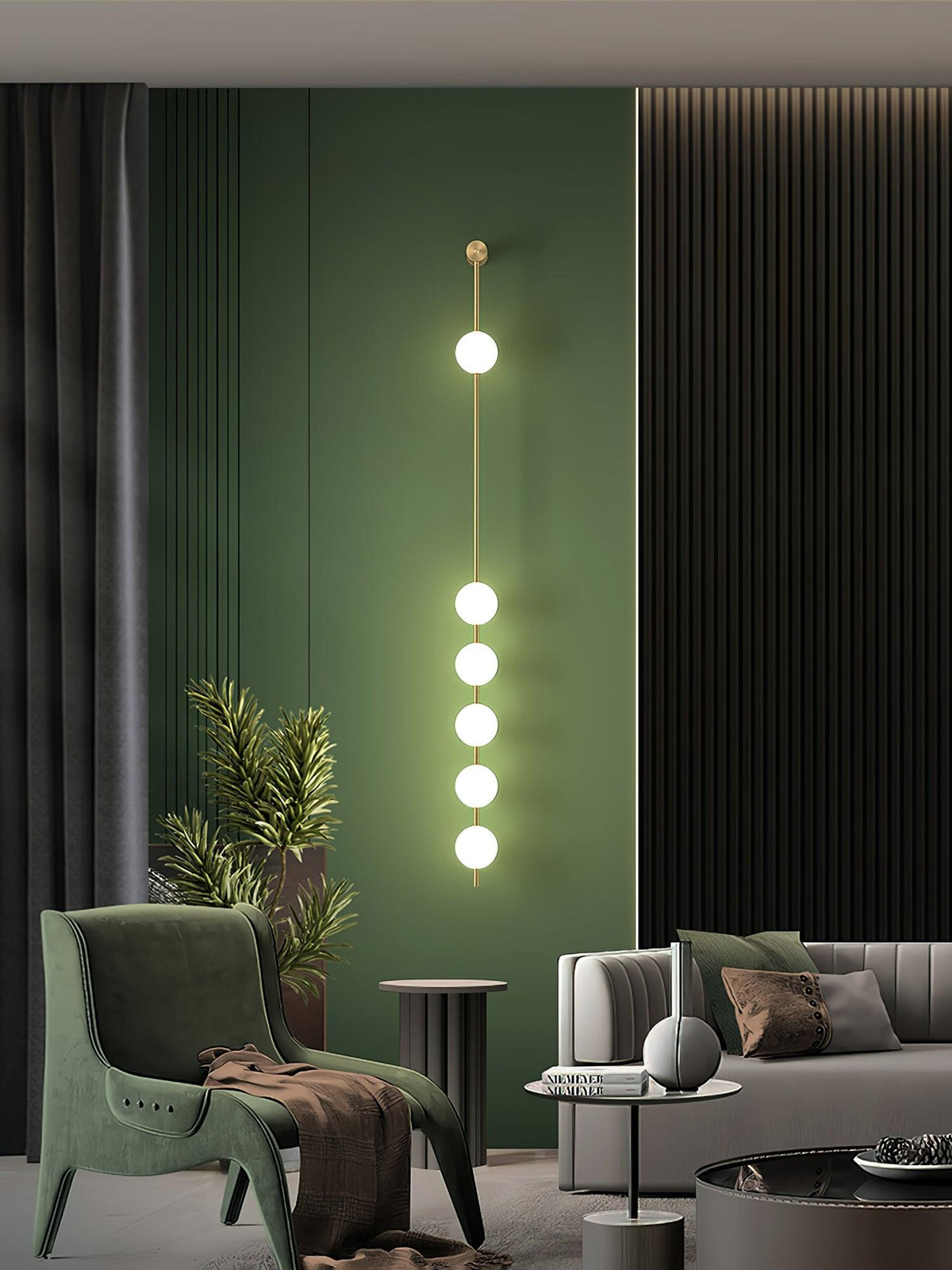 Vertical Balls Wall Lamp with Adjustable Brightness