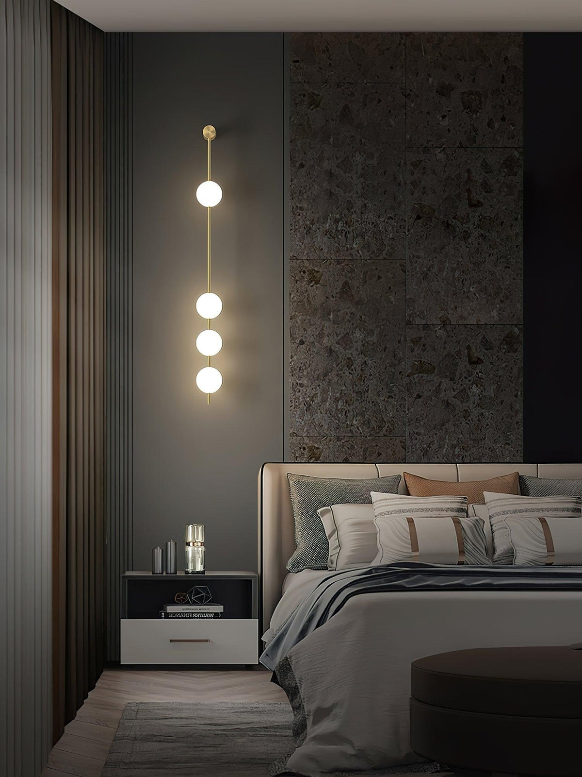 Vertical Balls Wall Lamp with Adjustable Brightness