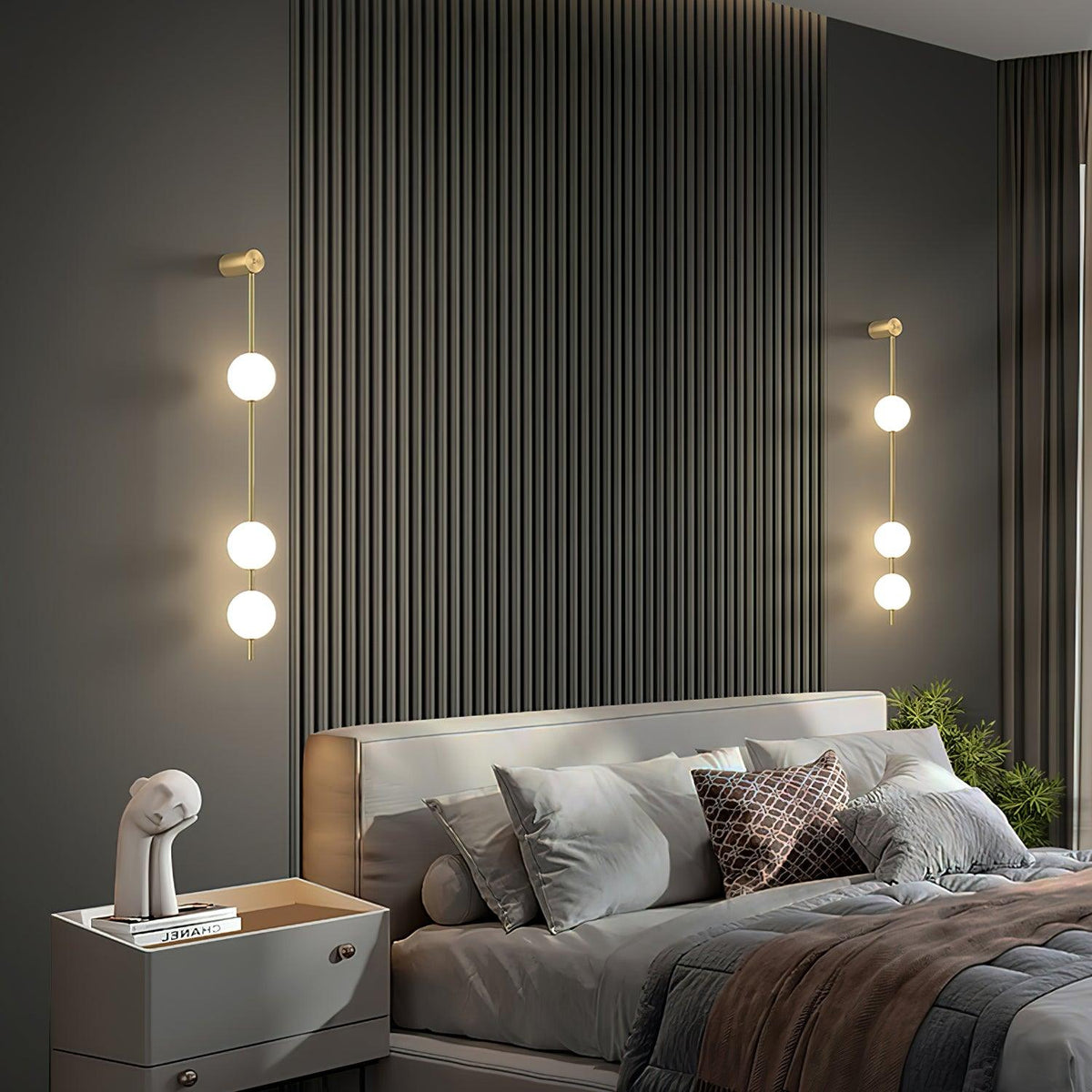 Vertical Balls Wall Lamp with Adjustable Brightness