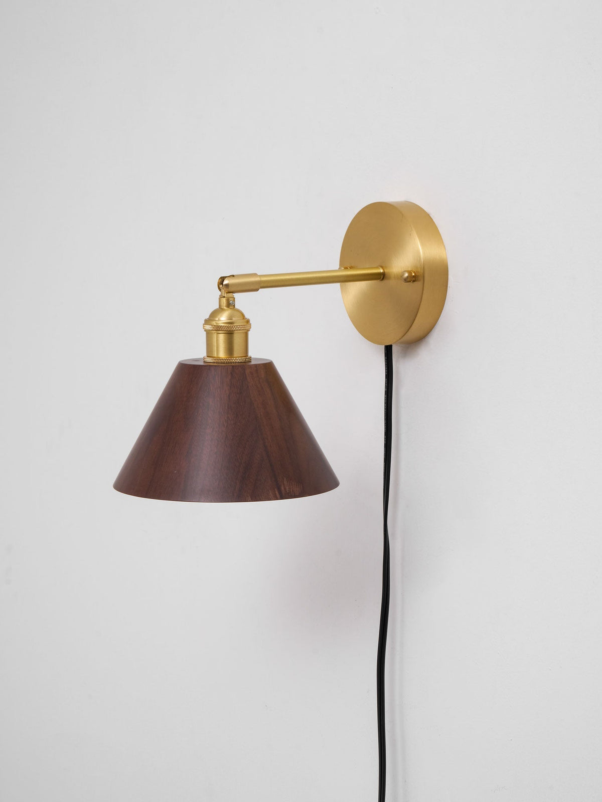 Vintage Wood Plug-In Wall Lamp, Easy Installation