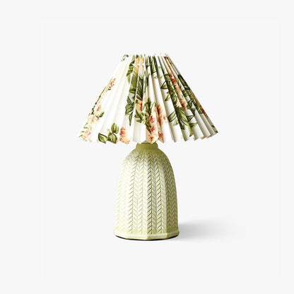Vintage Pleated Table Lamp with Soft Lighting — detail view