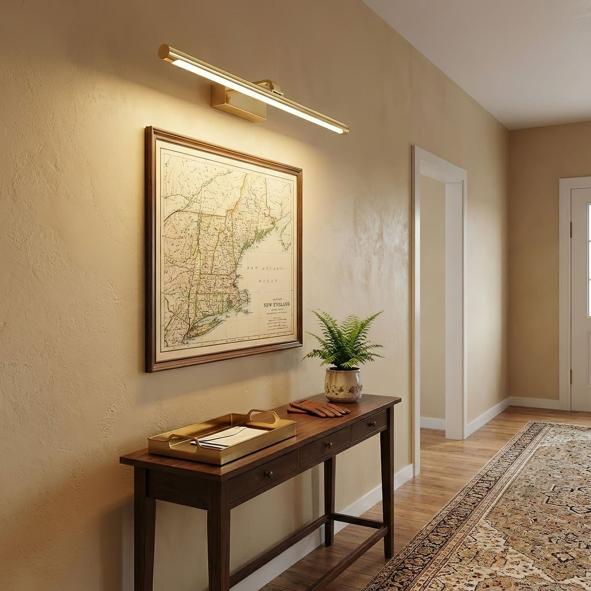 Walnut Linear LED Wall Light, Dimmable