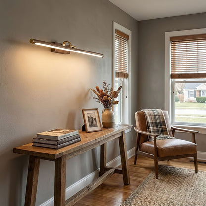 Walnut Linear LED Wall Light, Dimmable