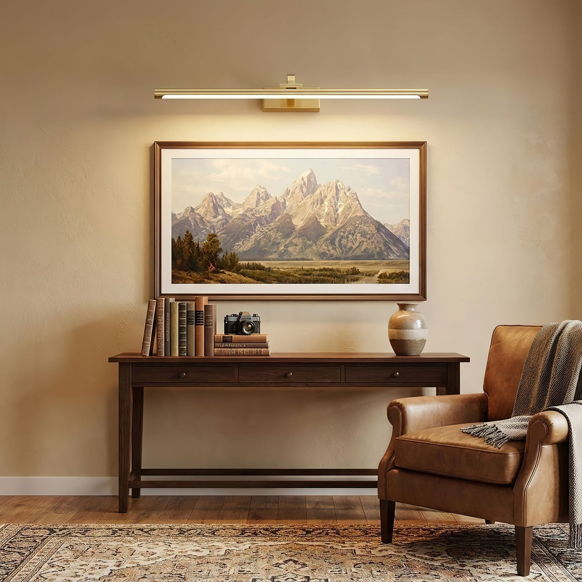 Walnut Linear LED Wall Light, Dimmable