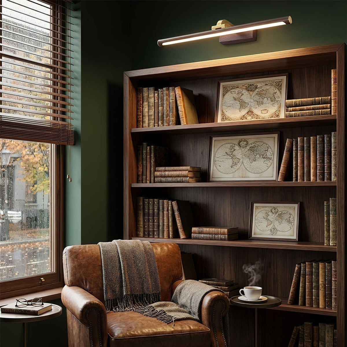 Walnut Linear LED Wall Light, Dimmable